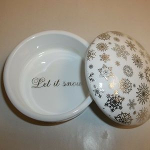 Charter Club LET IT SNOW Ceramic Box NEW Christmas